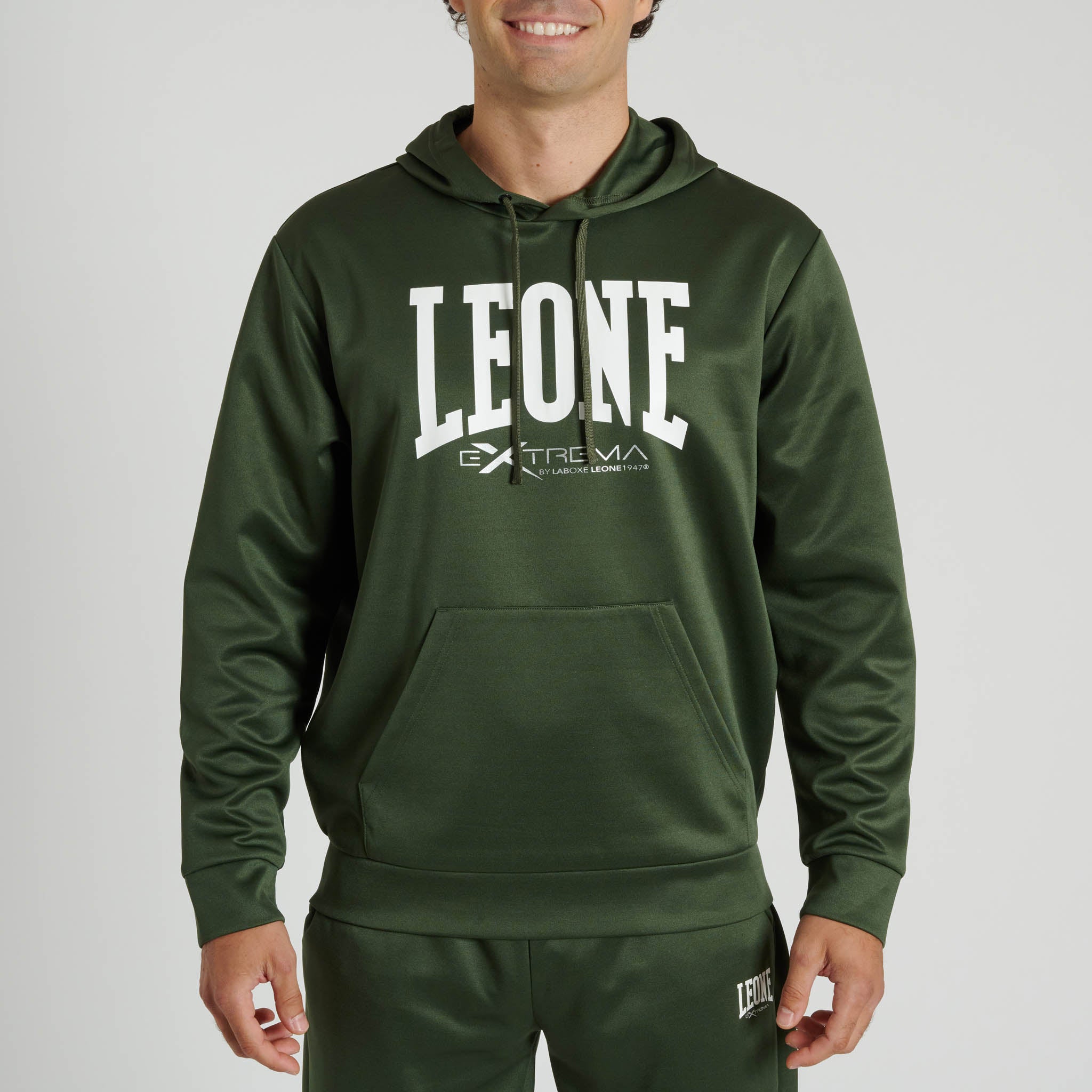 Sudadera capucha LOGO verde army