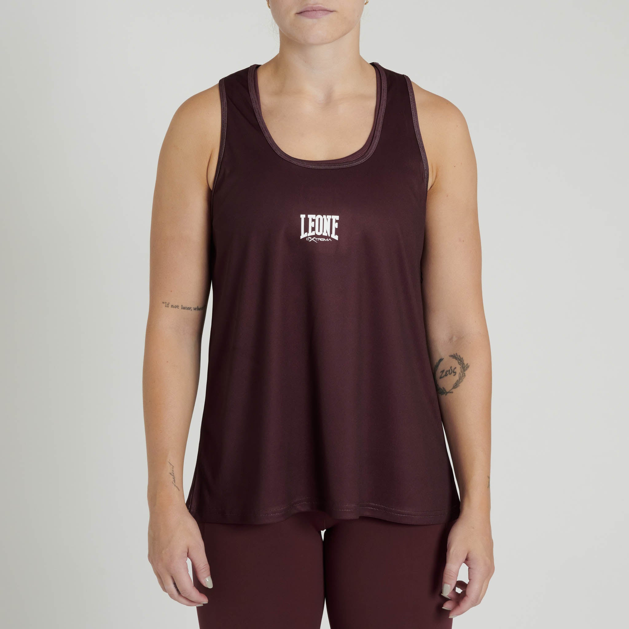 Camiseta tirantes mujer LOGO berenjena