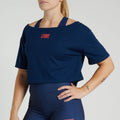 Crop top mujer LOGO WACS azul