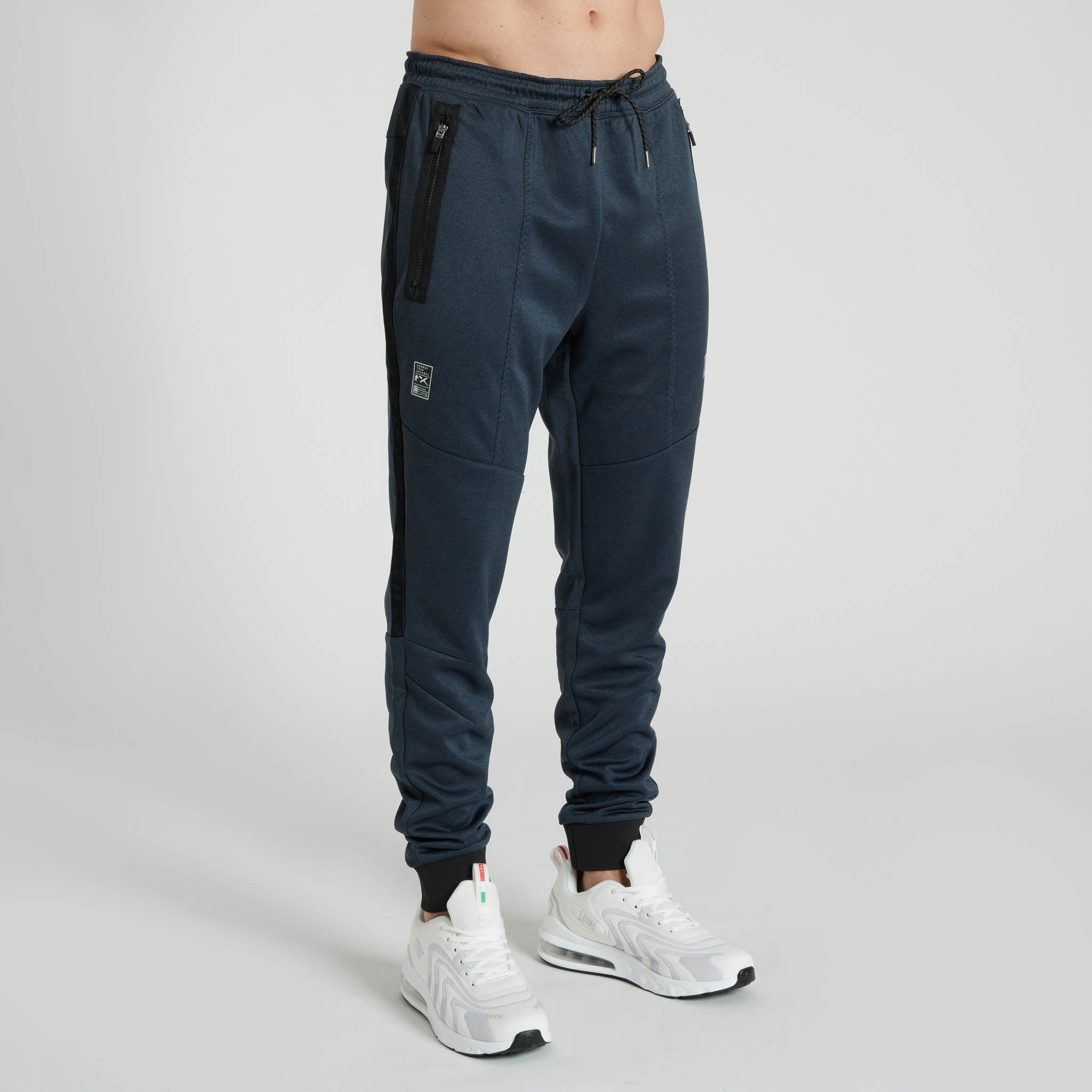 Pantalon largo MELANGE azul acero