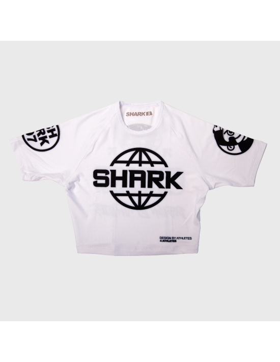 Crop Top Licra Shark SKB97 Blanco/Negro Deportiva - Shark Boxing