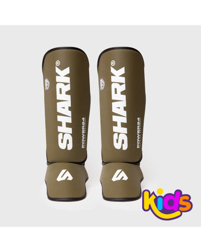 Espinillera Infantil Shark Kid Power 24 Verde Kaki