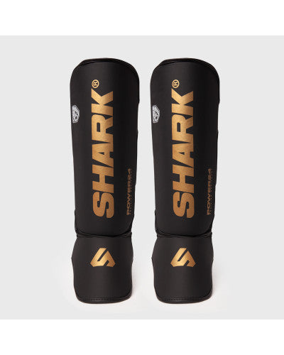 Espinillera Shark Power 24 Negro/Oro Kickboxing