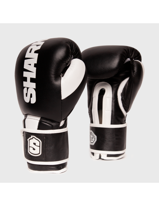 Guante de Boxeo Shark Megalodon Negro Piel Auténtica - Shark Boxing