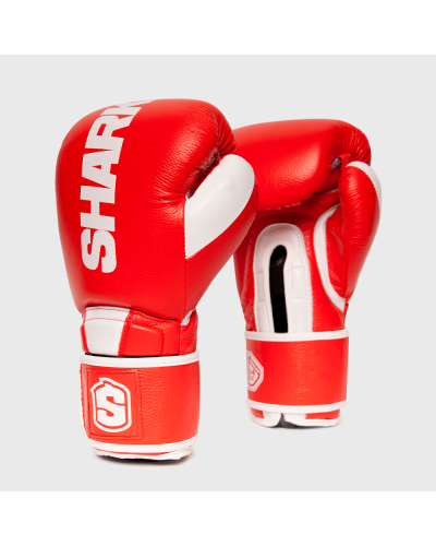 Guante de Boxeo Shark Megalodon Rojo Piel Auténtica