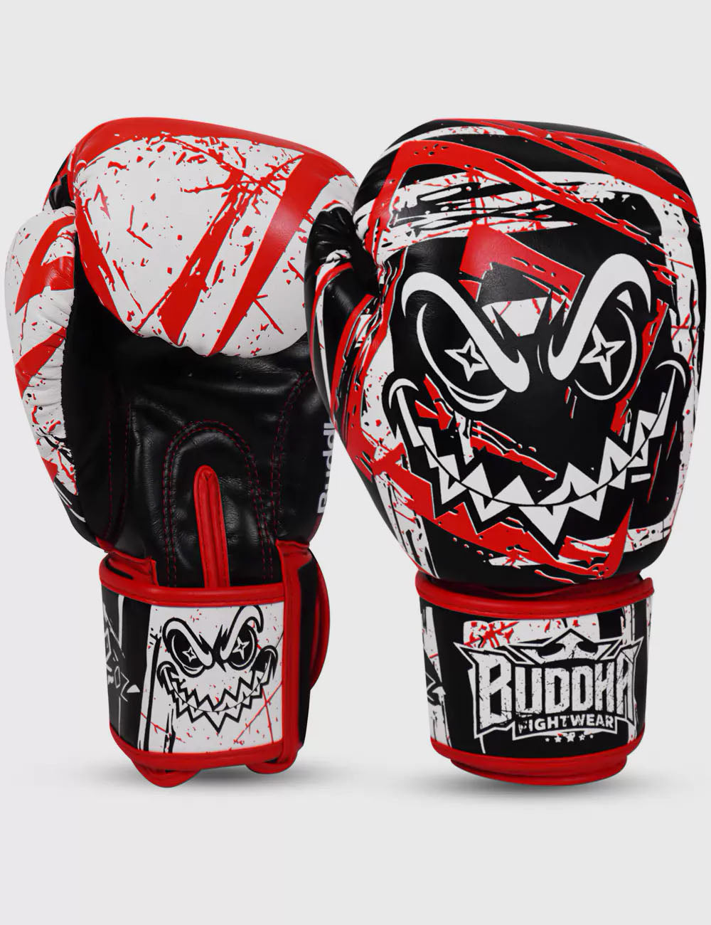 Guantes de Boxeo Buddha Creepy Negro Rojo Blanco - Buddha Fight Wear