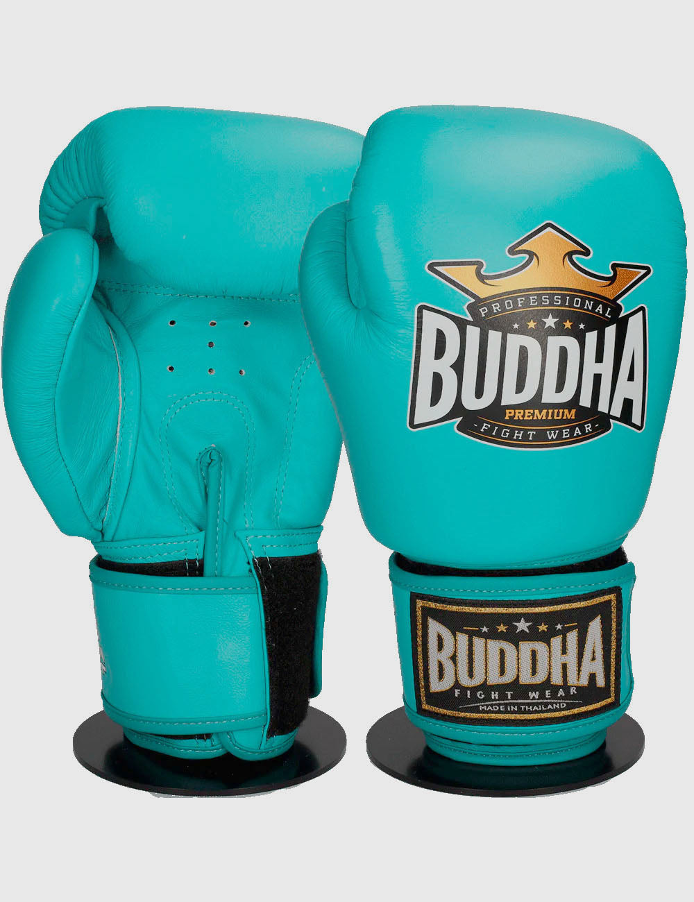 Guantes de Boxeo Buddha Thailand Piel Verde Azulados - Buddha Fight Wear