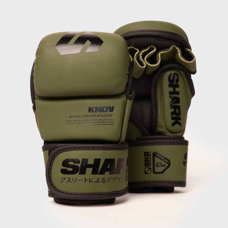 Guantilla MMA Shark Pro Combat Verde Piel